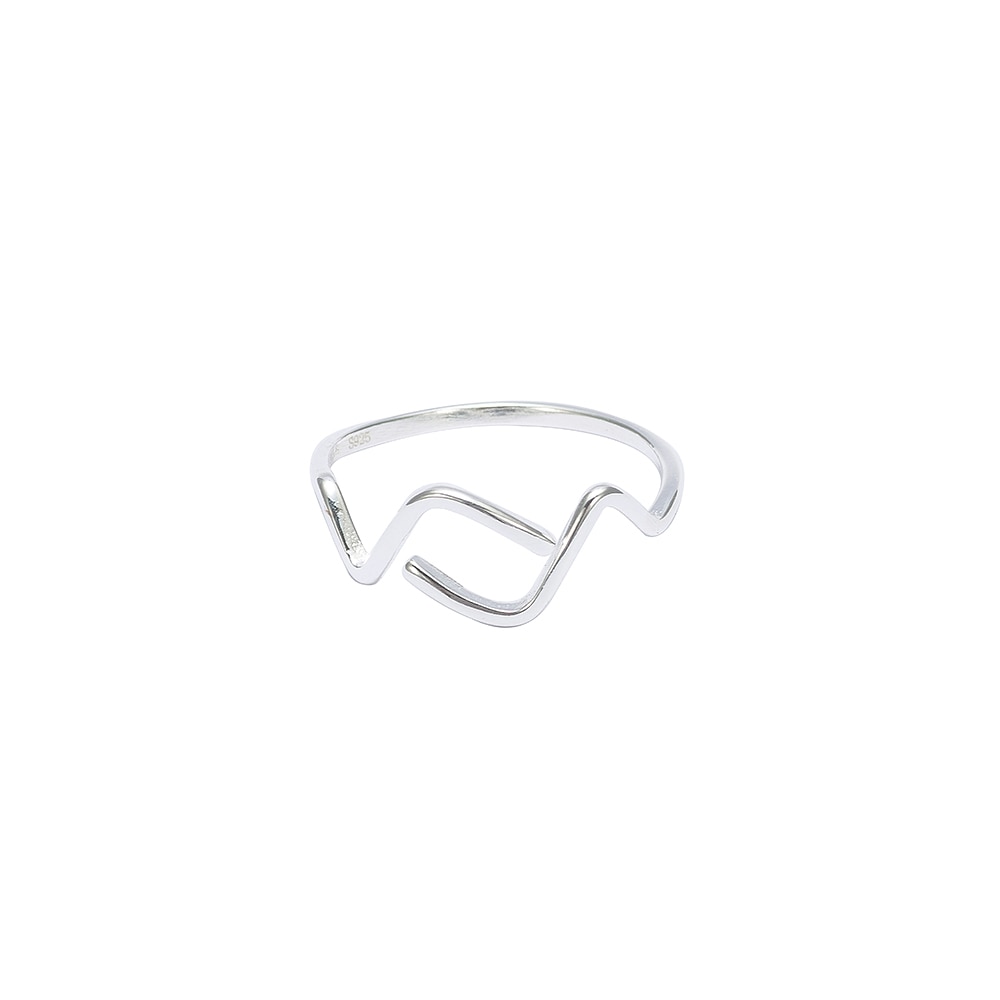 Silver Adjustable Wave Ring