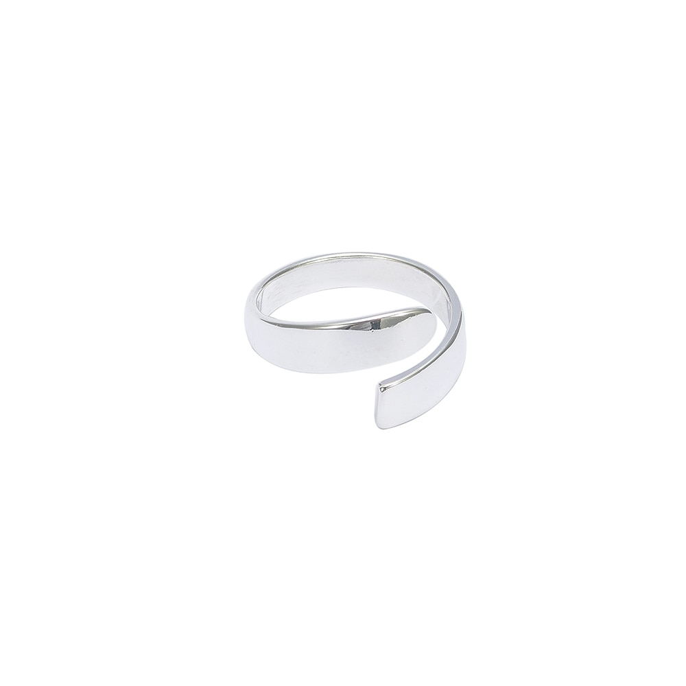 Silver Large Adjustable Open Band Ring