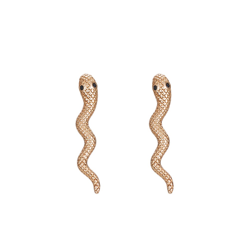 Snake Stud Earrings in Sterling Silver