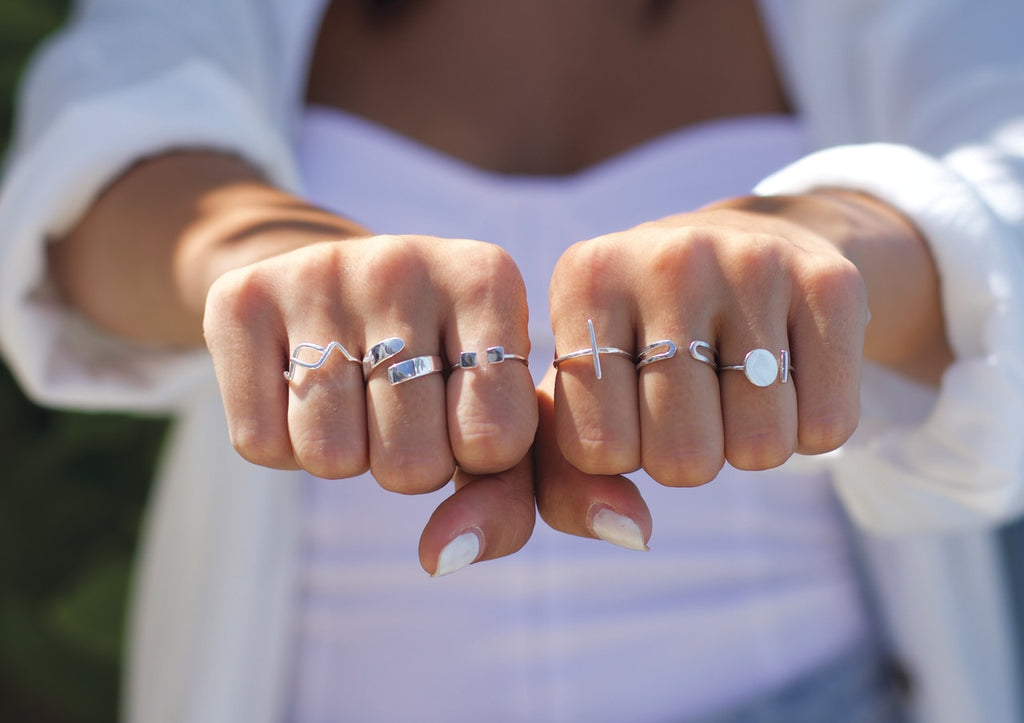 Sterling Silver Adjustable Double Square Ring