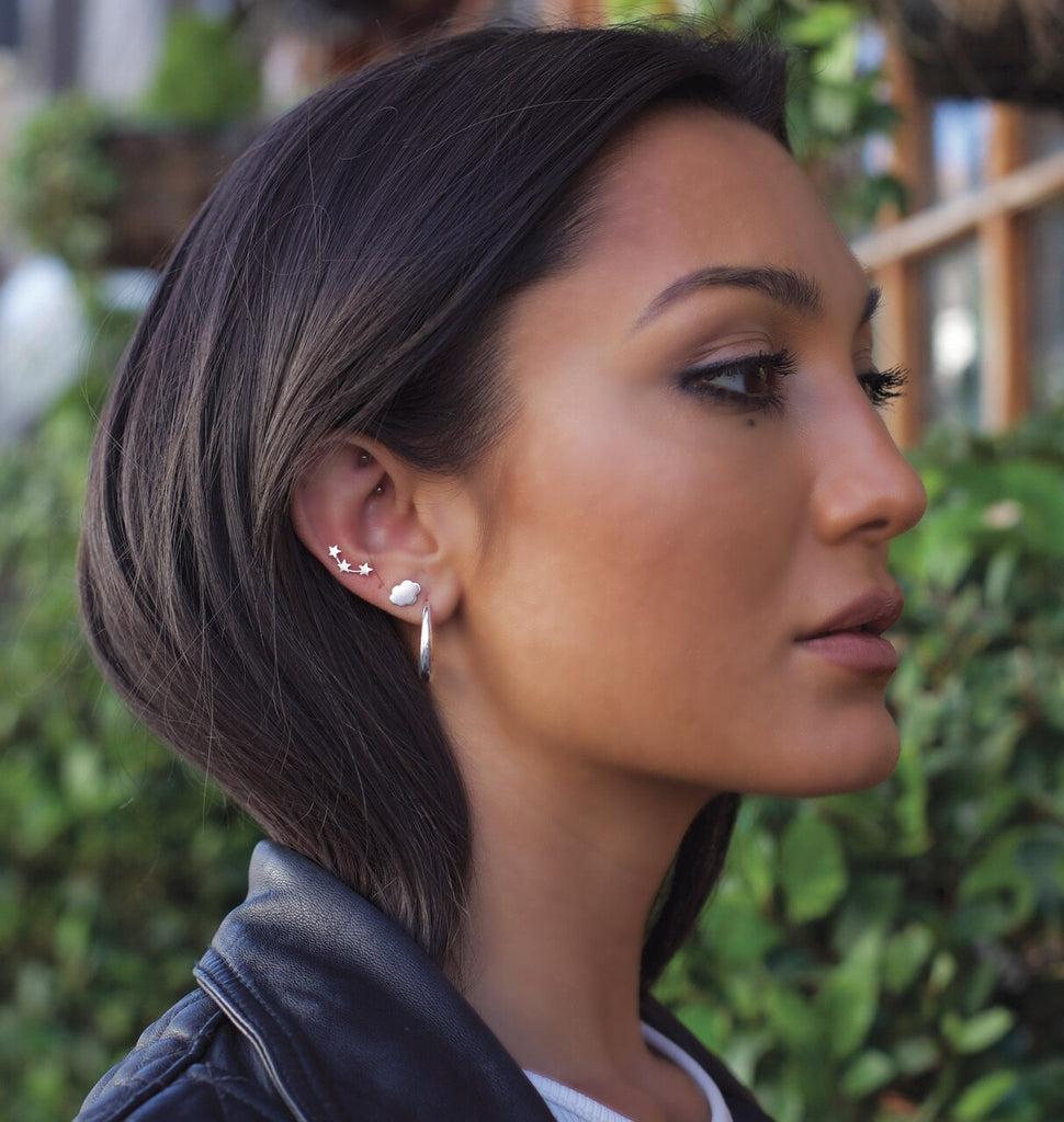 Sterling Silver Cloud Stud Earrings