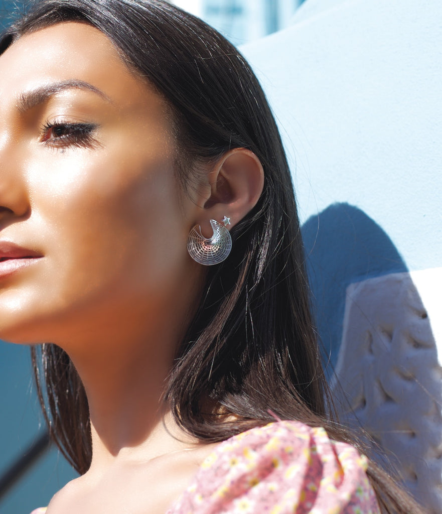 Silver Round Cage Earrings