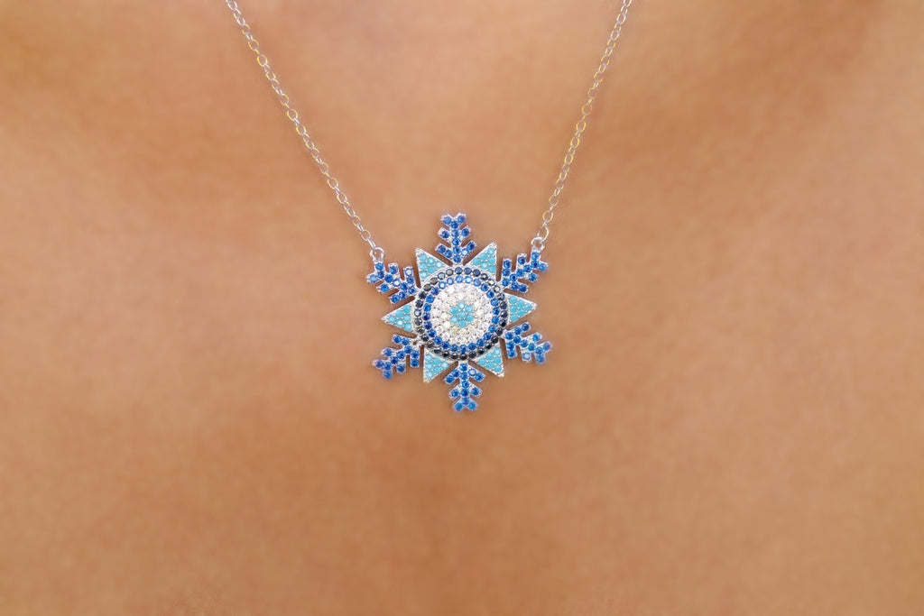 Silver Snow Flake Necklace