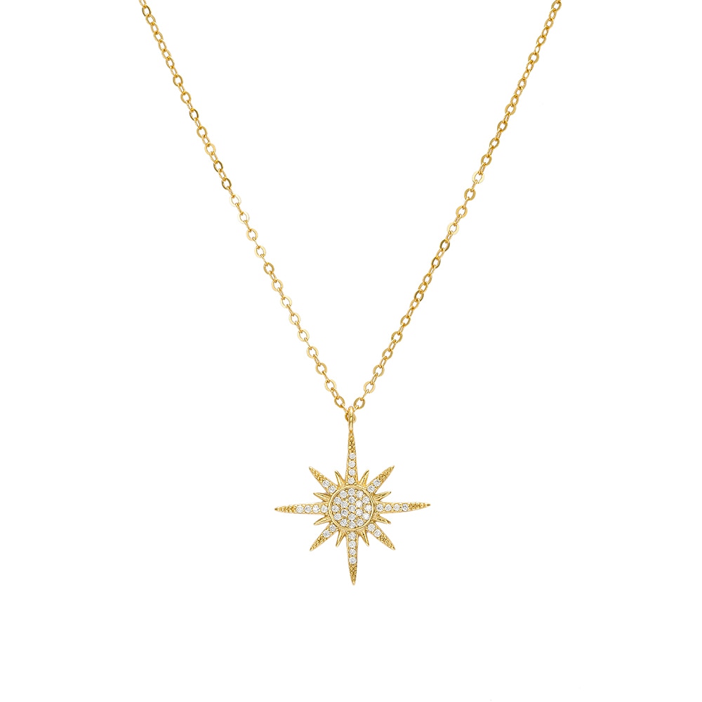 Sterling Silver Simple North Star Necklace