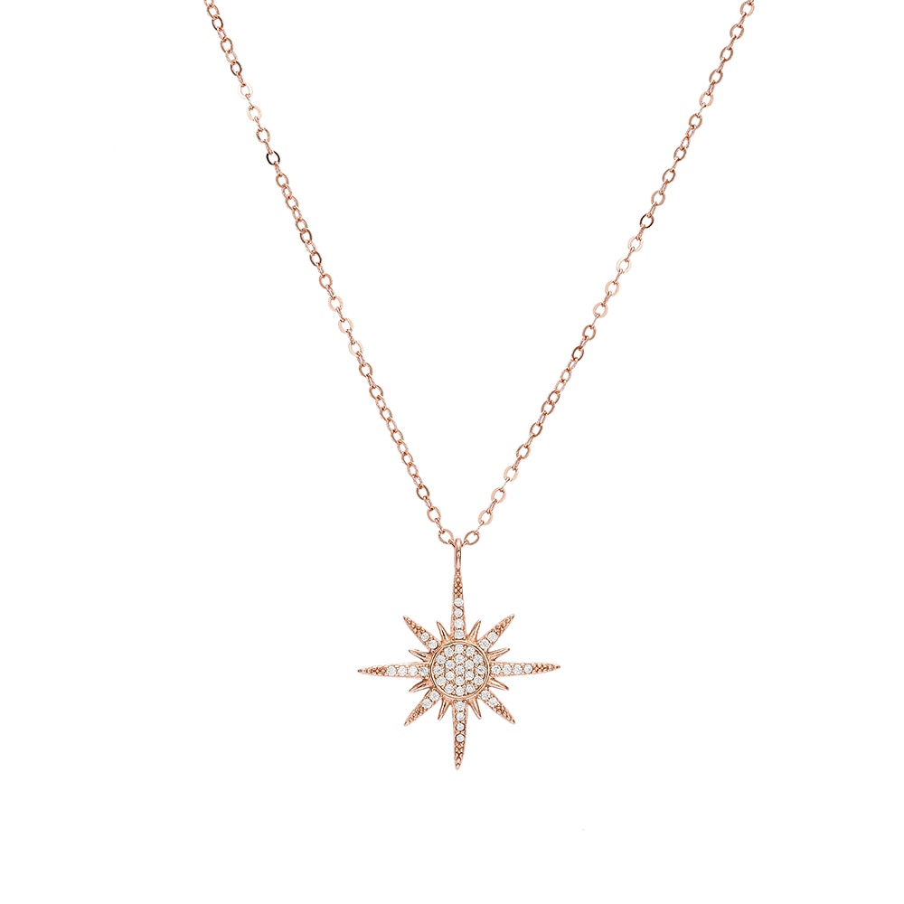 Sterling Silver Simple North Star Necklace