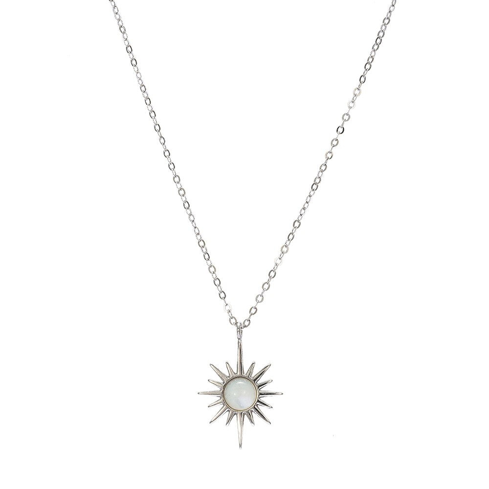 Sterling Silver Gemstone North Star Necklace