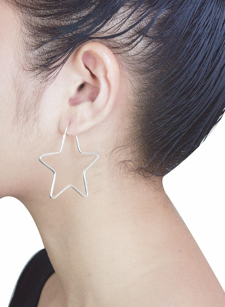Sterling Silver Minimal Star Earrings