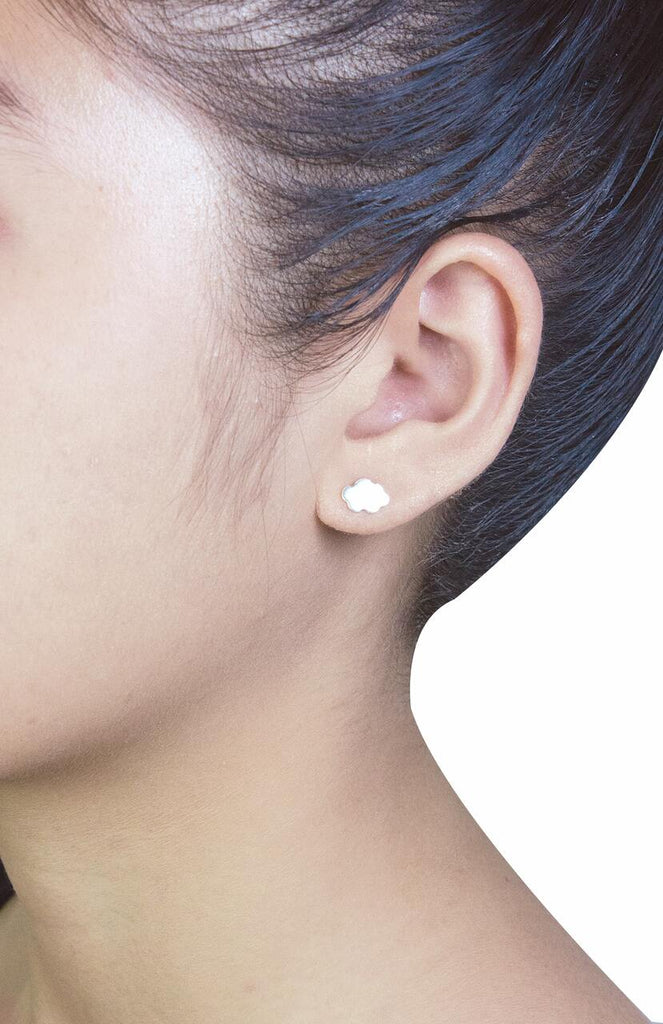 Sterling Silver Cloud Stud Earrings