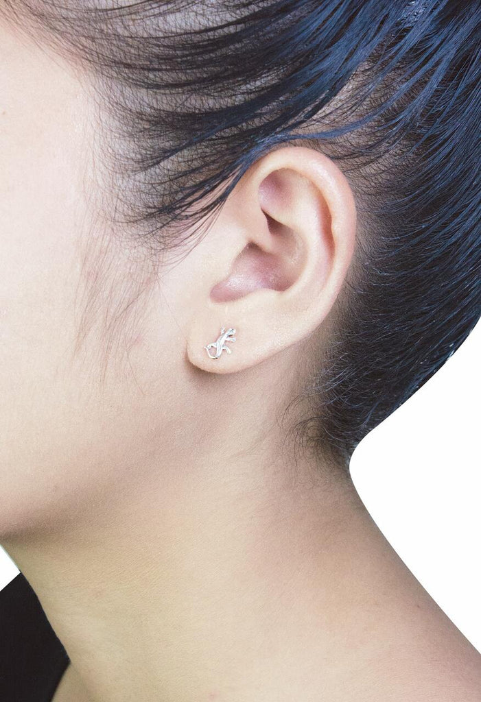 Sterling Silver Lizard Stud Earrings
