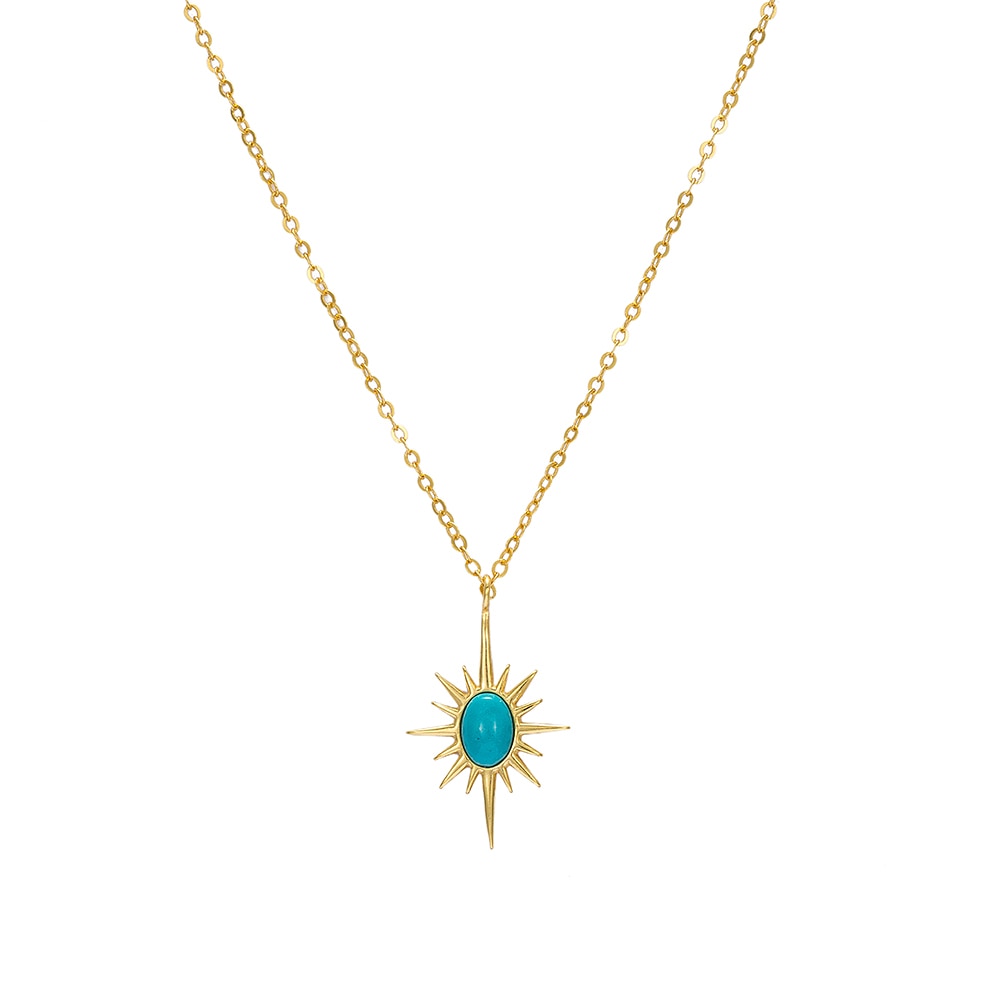 Sterling Silver Turquoise North Star Necklace