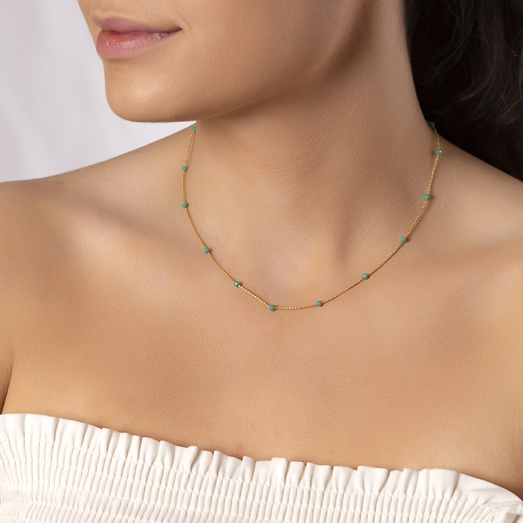 Gold Plated Beaded Necklace