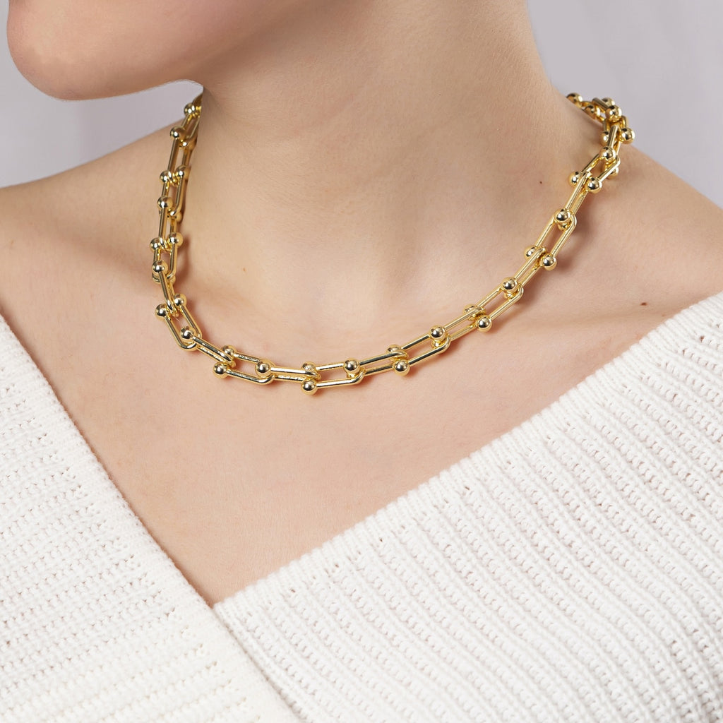 Gold Plated U Chain Necklace