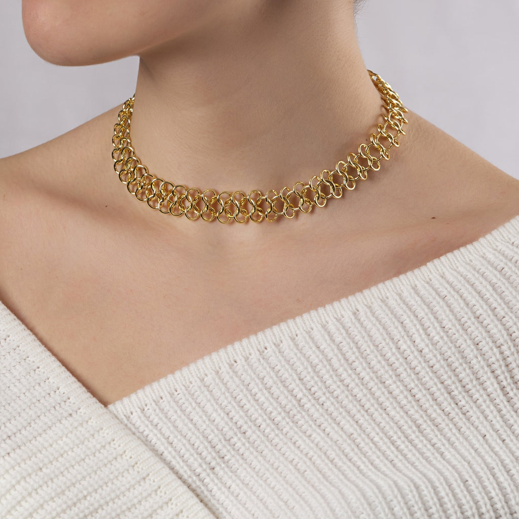 Gold Plated Thick Chain Necklace