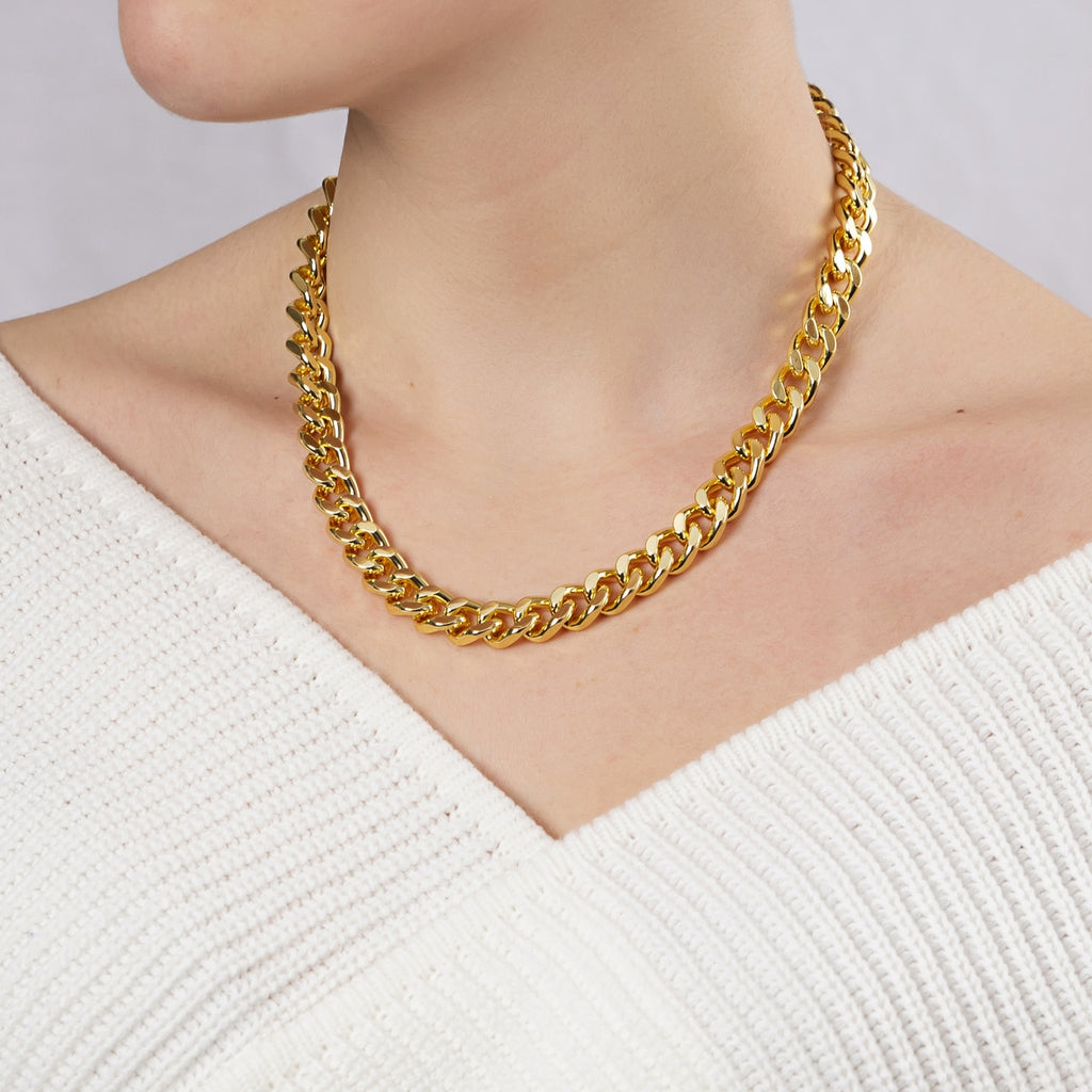 Gold Plated Classic Curb Chain Necklace