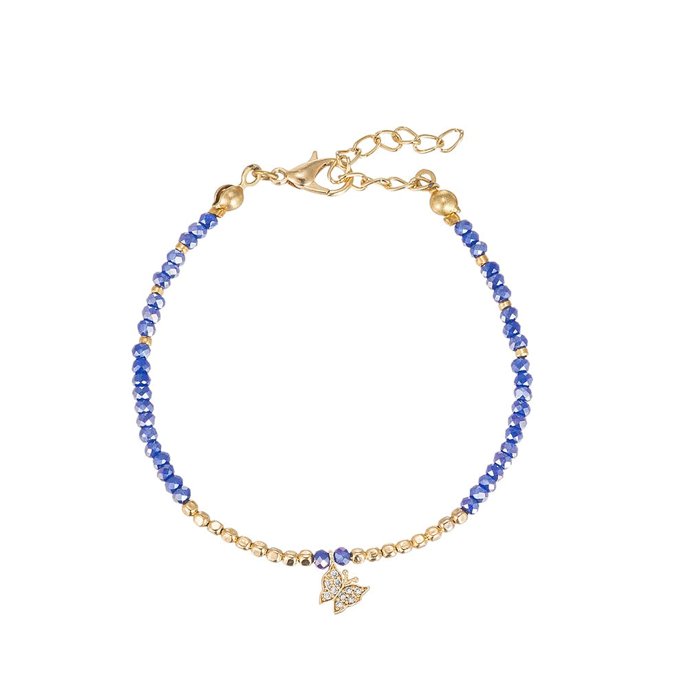 Blue  Butterfly Friendship Bracelet in Gold Plated