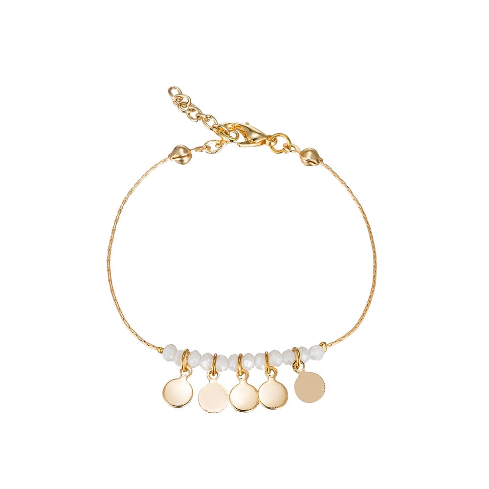 Five Flakes Gold Plated Bracelet