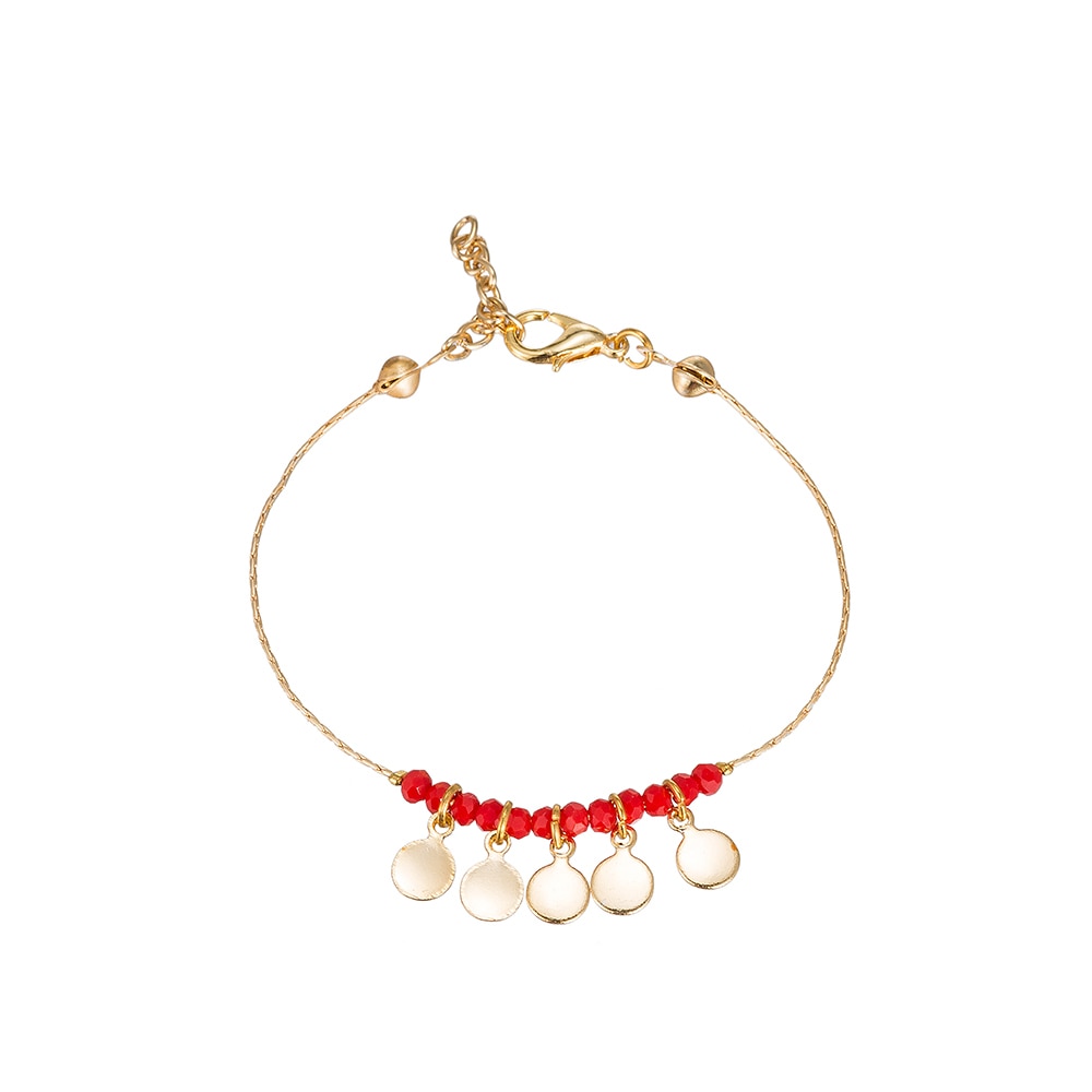 Five Flakes Gold Plated Bracelet