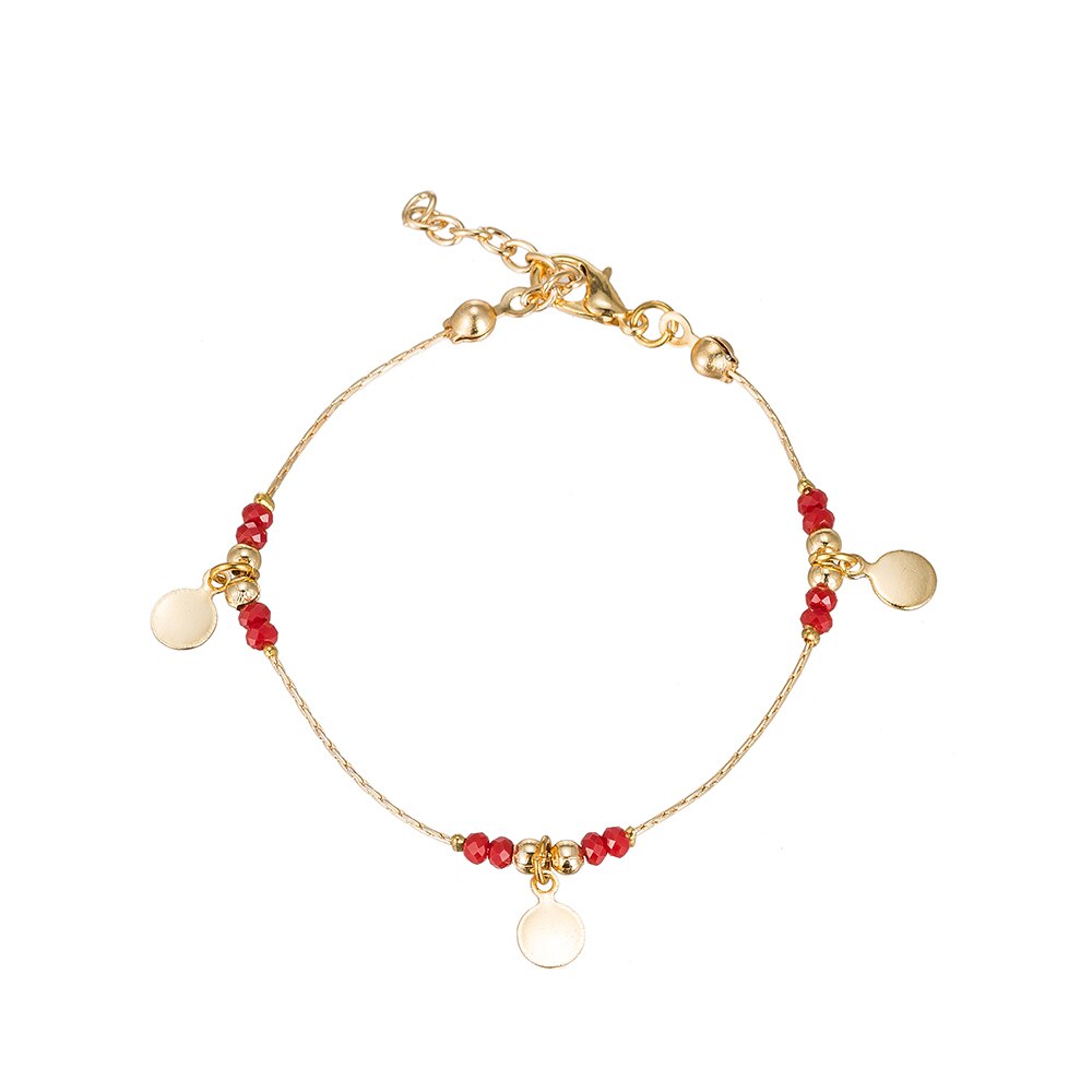 Red Triple Flake Gold Plated Bracelet