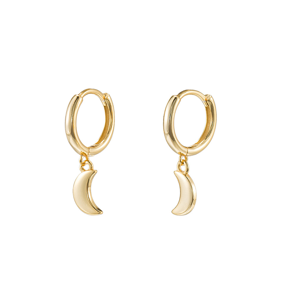Sterling Moon Huggie Earrings