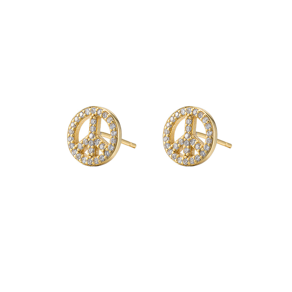Sterling Peace Stud Earrings