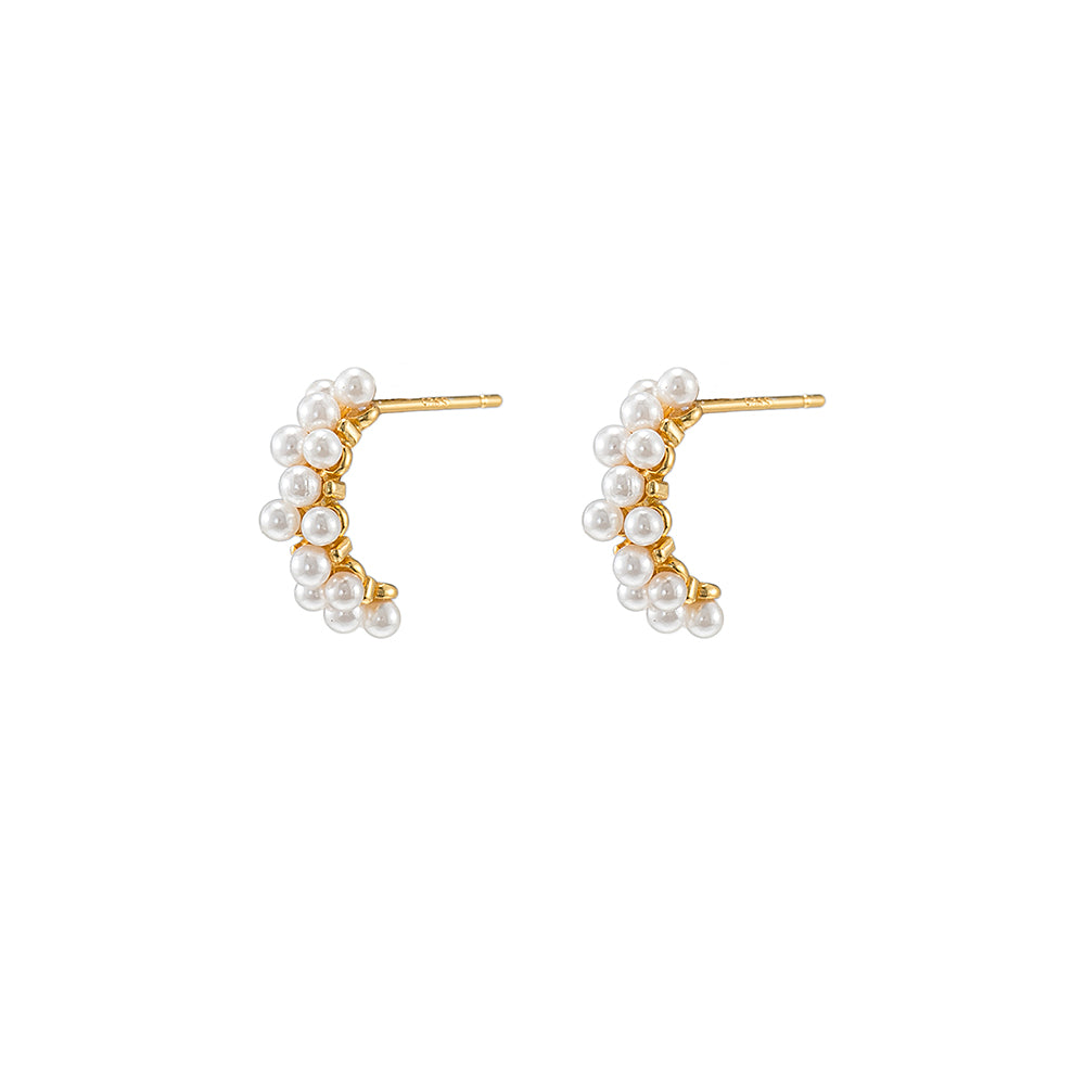 Sterling Pearl Bunch Stud Earrings