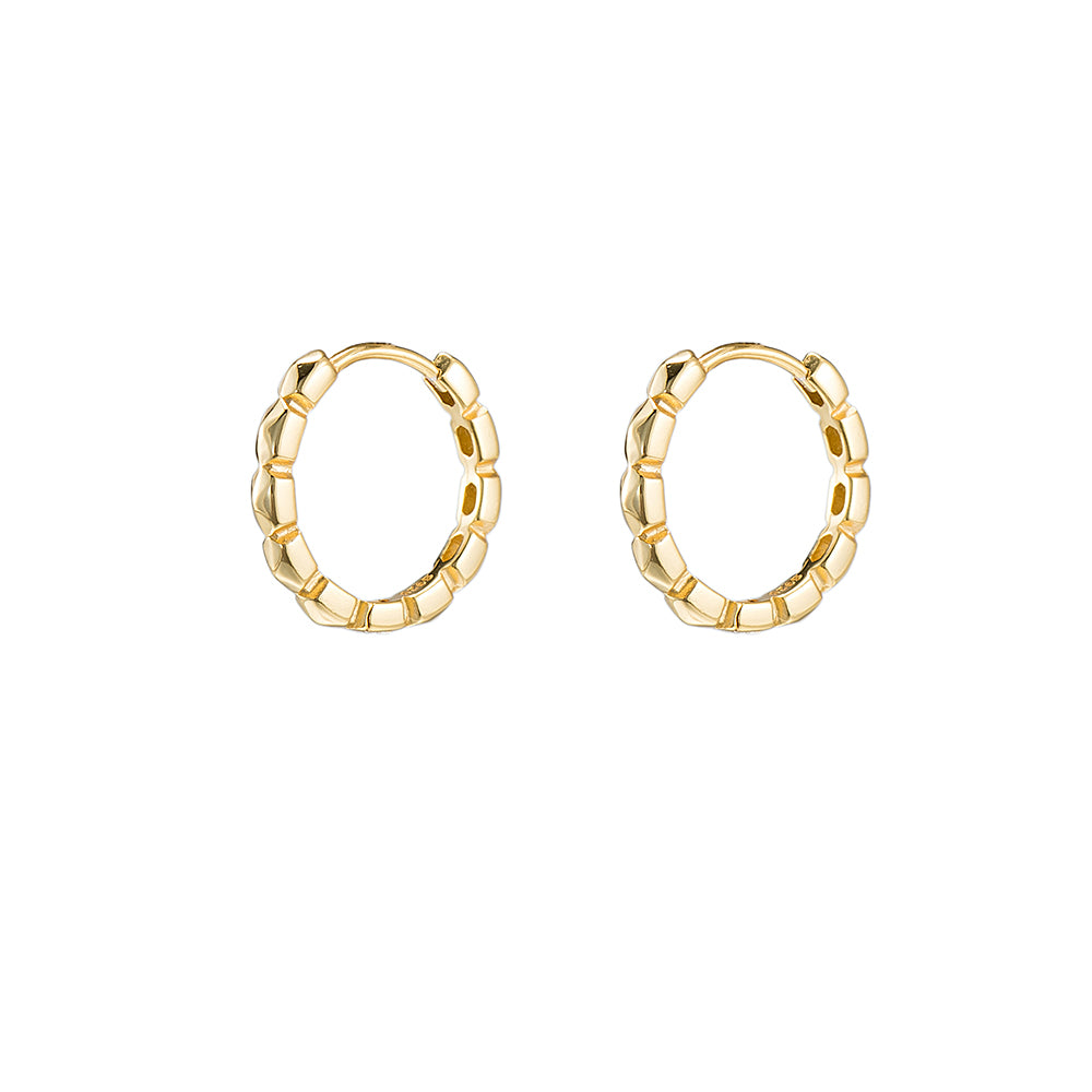 Sterling Pyramid Hoop Earrings