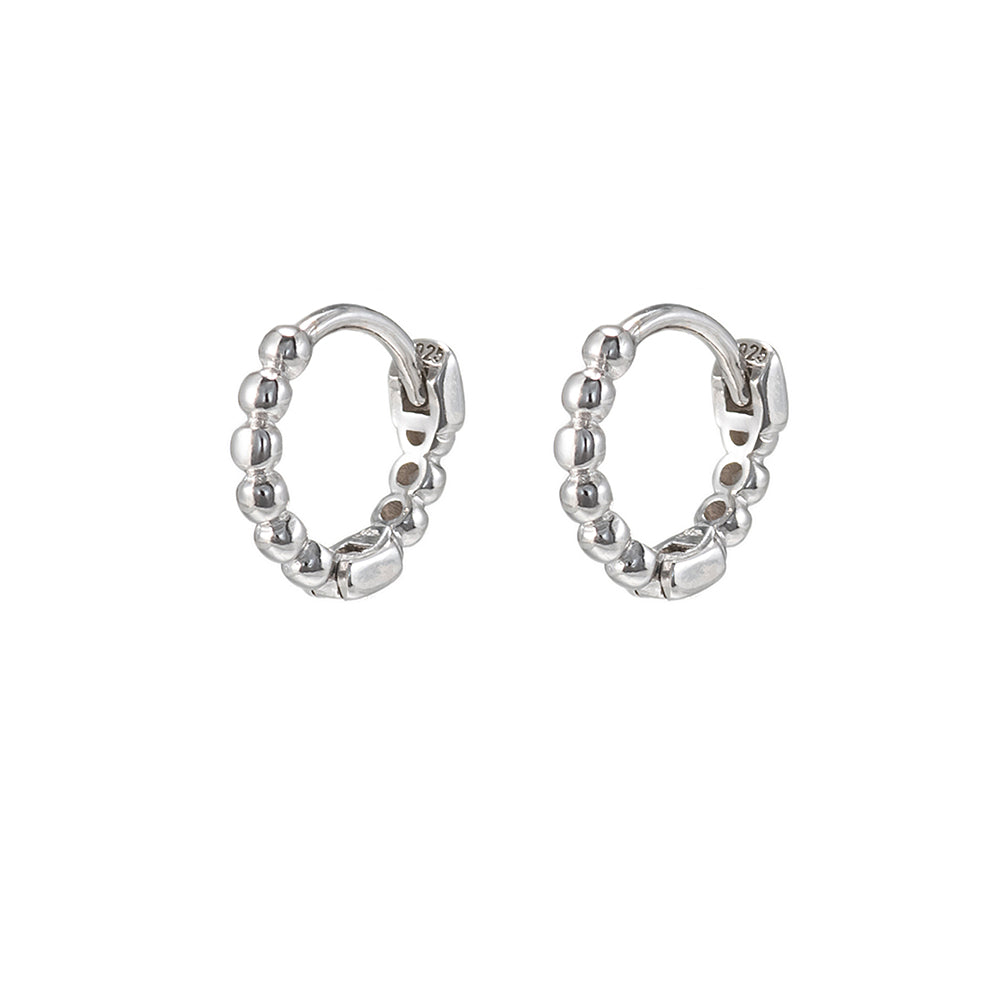 Sterling Bubble Huggie Hoop Earrings