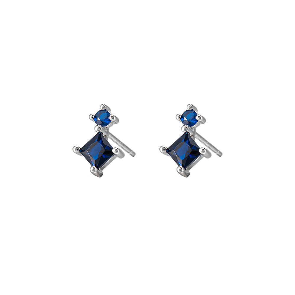 Sterling Silver Sapphire Stud Earrings by Covent Garden
