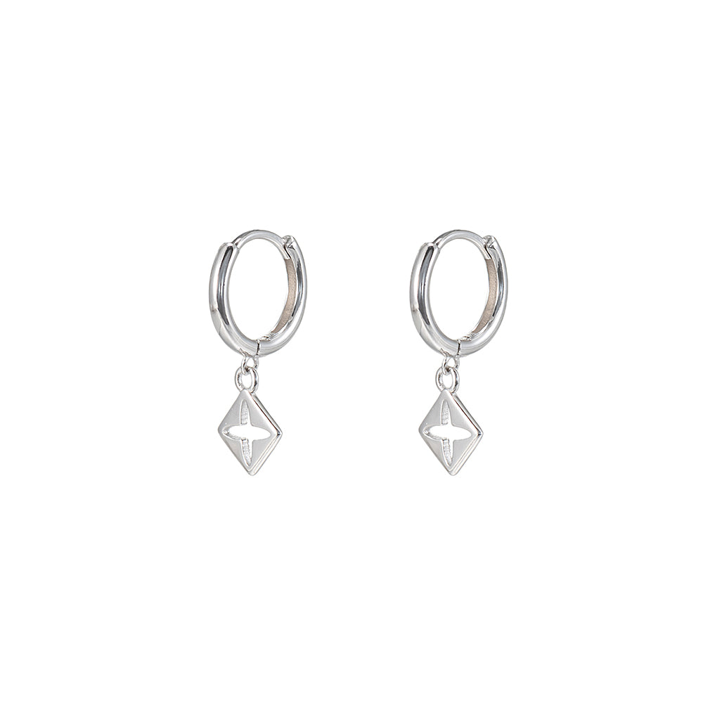 Covent Garden Sterling Silver Dangly Clover Earrings