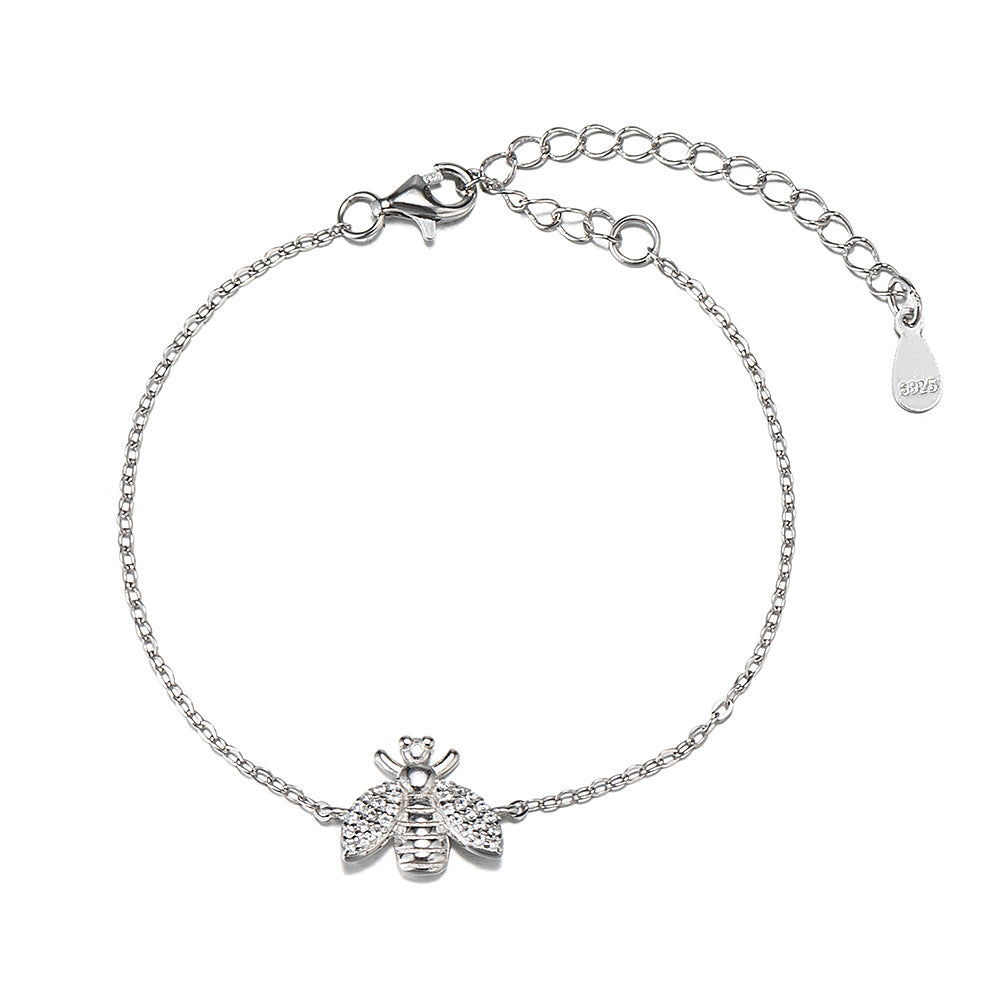 Sterling CZ Bee Bracelet