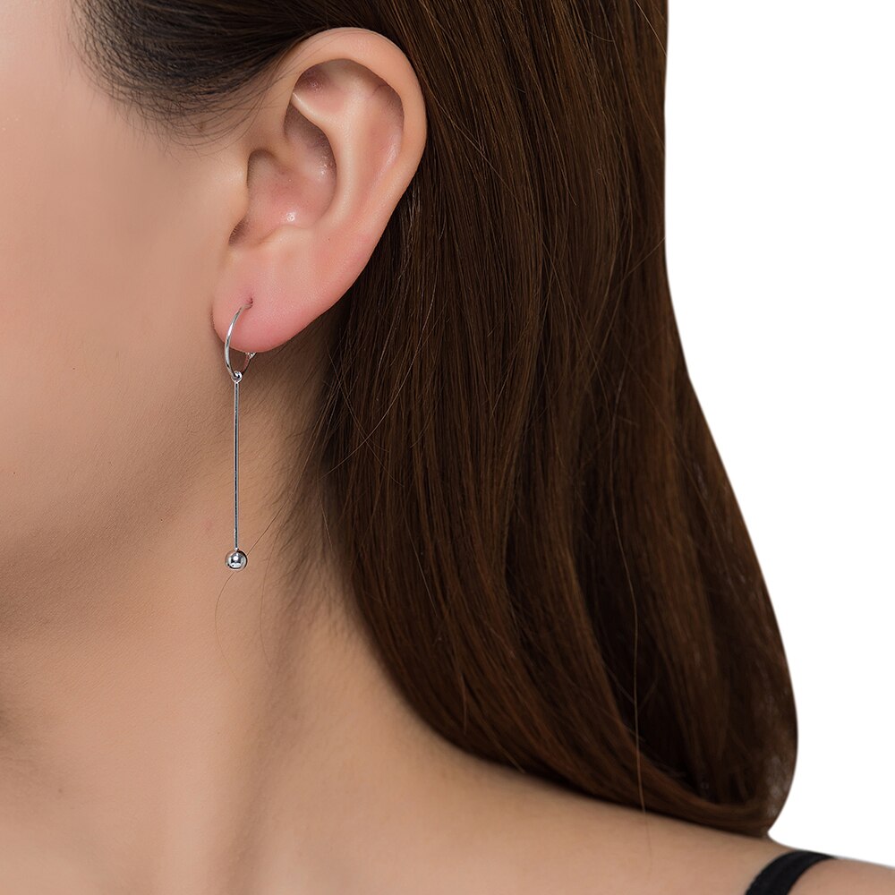 Silver Wire Small Ball Earrings