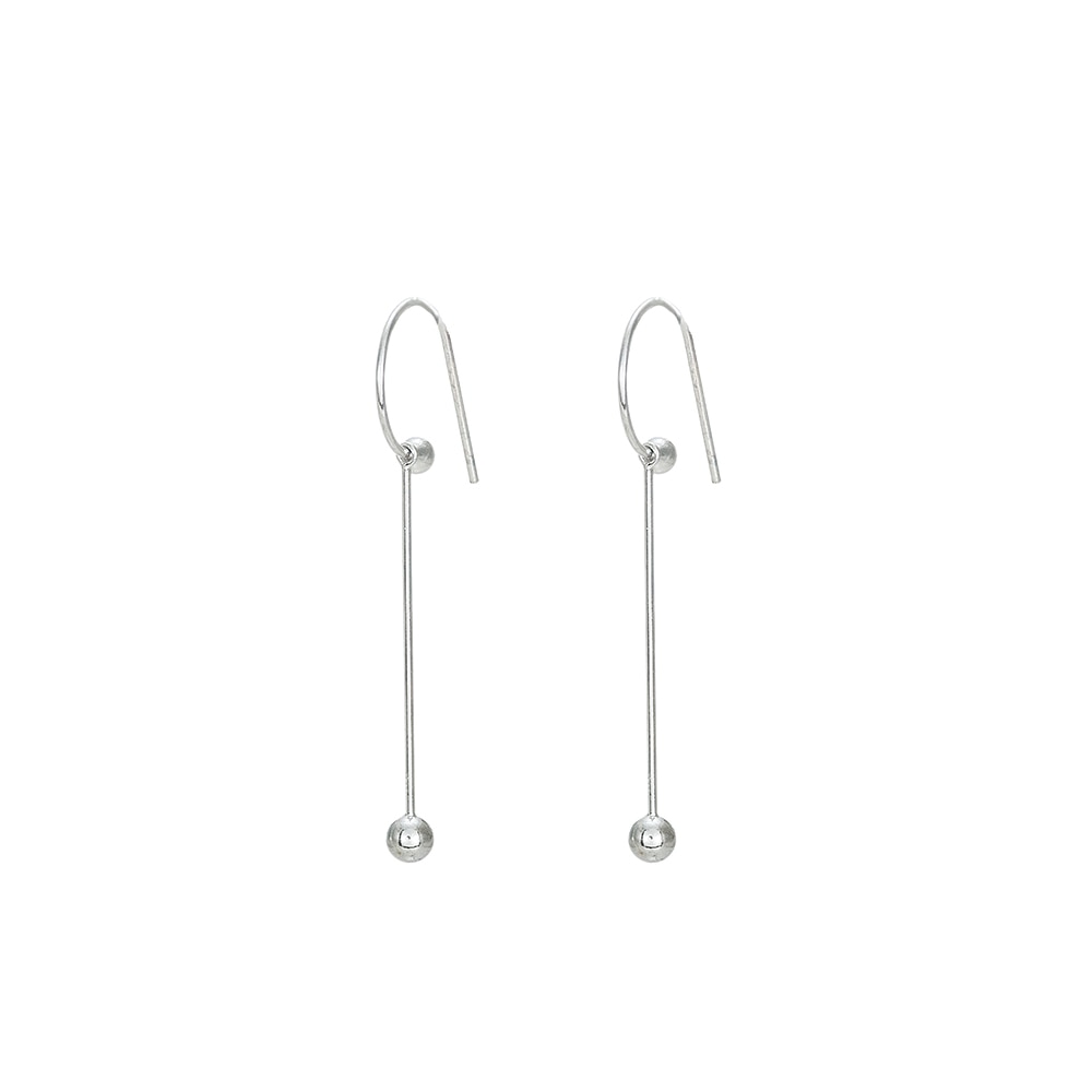 Silver Wire Small Ball Earrings