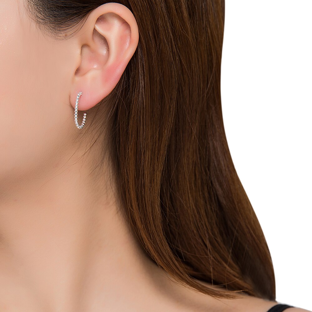 Silver Bubble Hoop Earrings