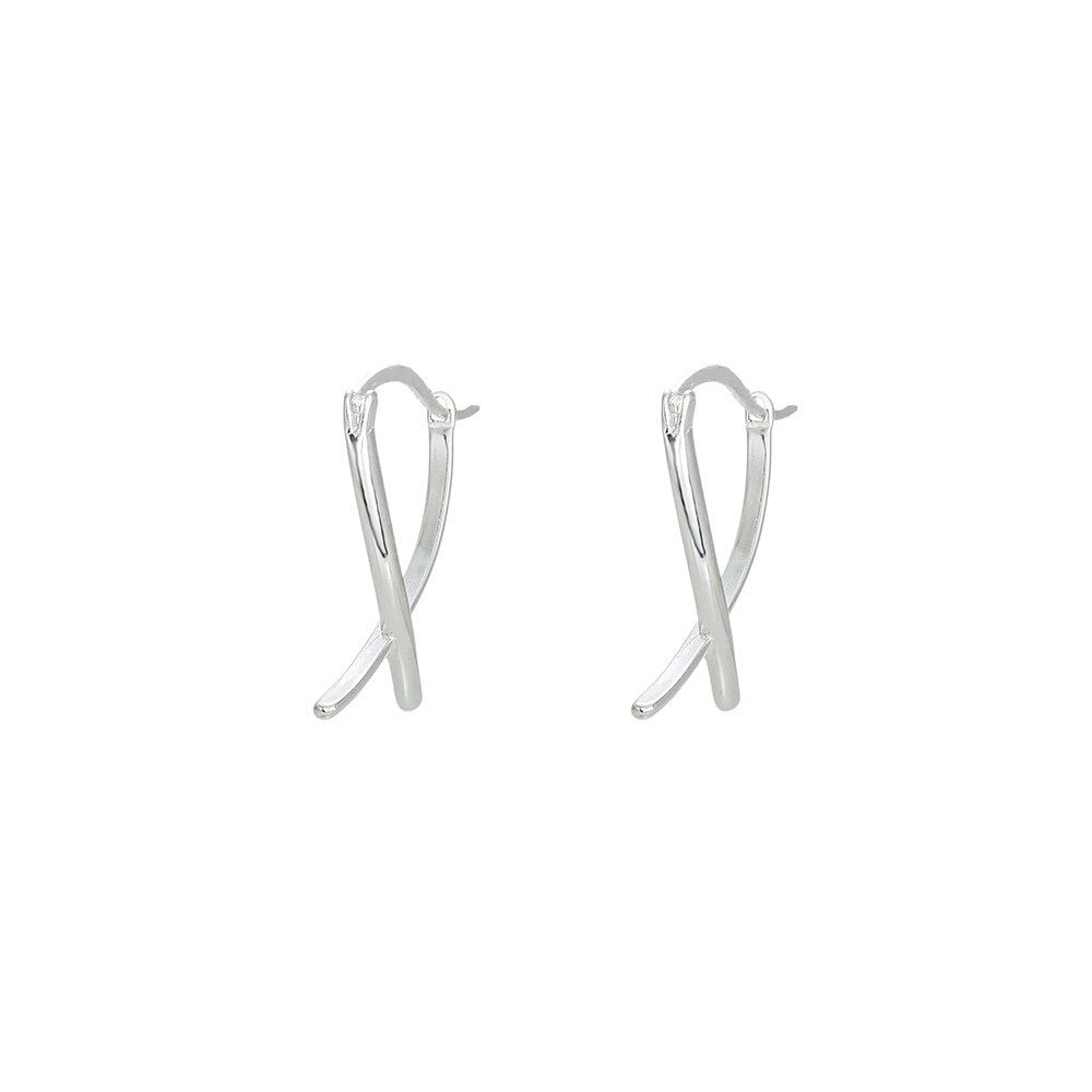 Silver Large X Earrings 