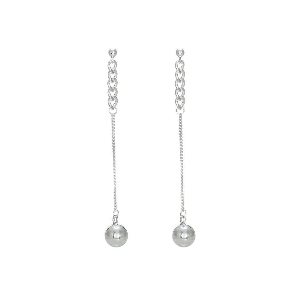 Silver Chain and Ball Earrings