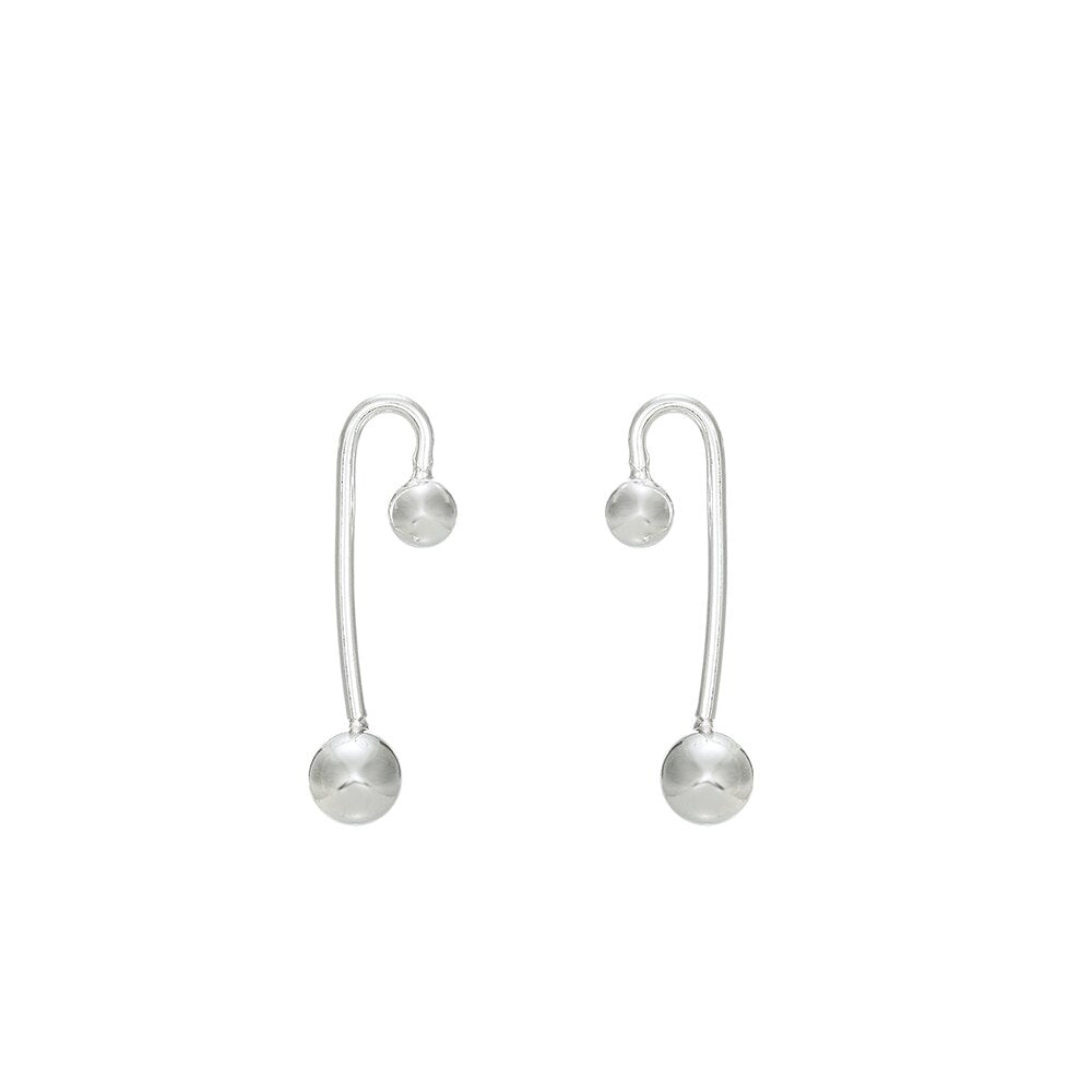 Silver Balls on a Stick Earrings