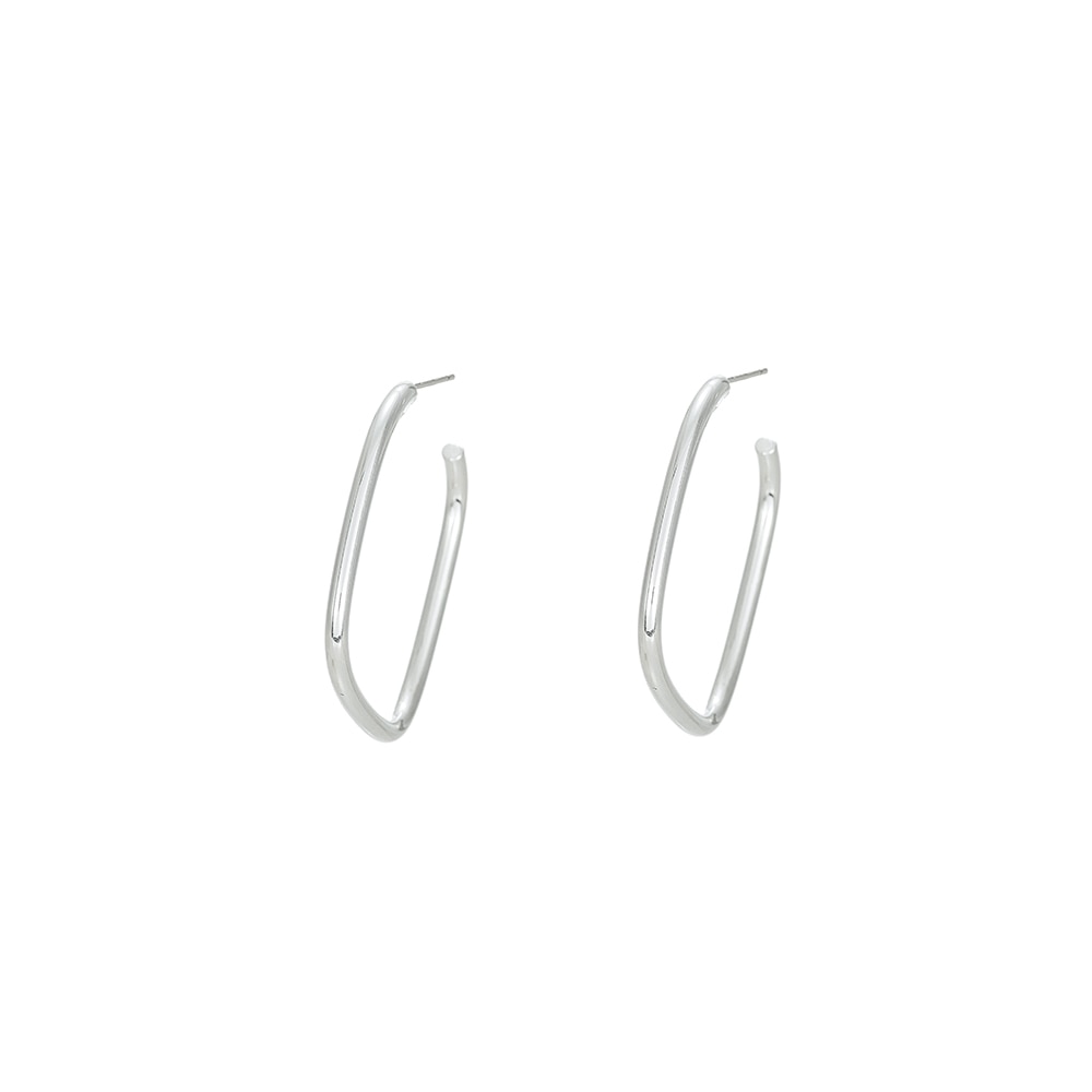 Silver Thin Square Hoop Earrins