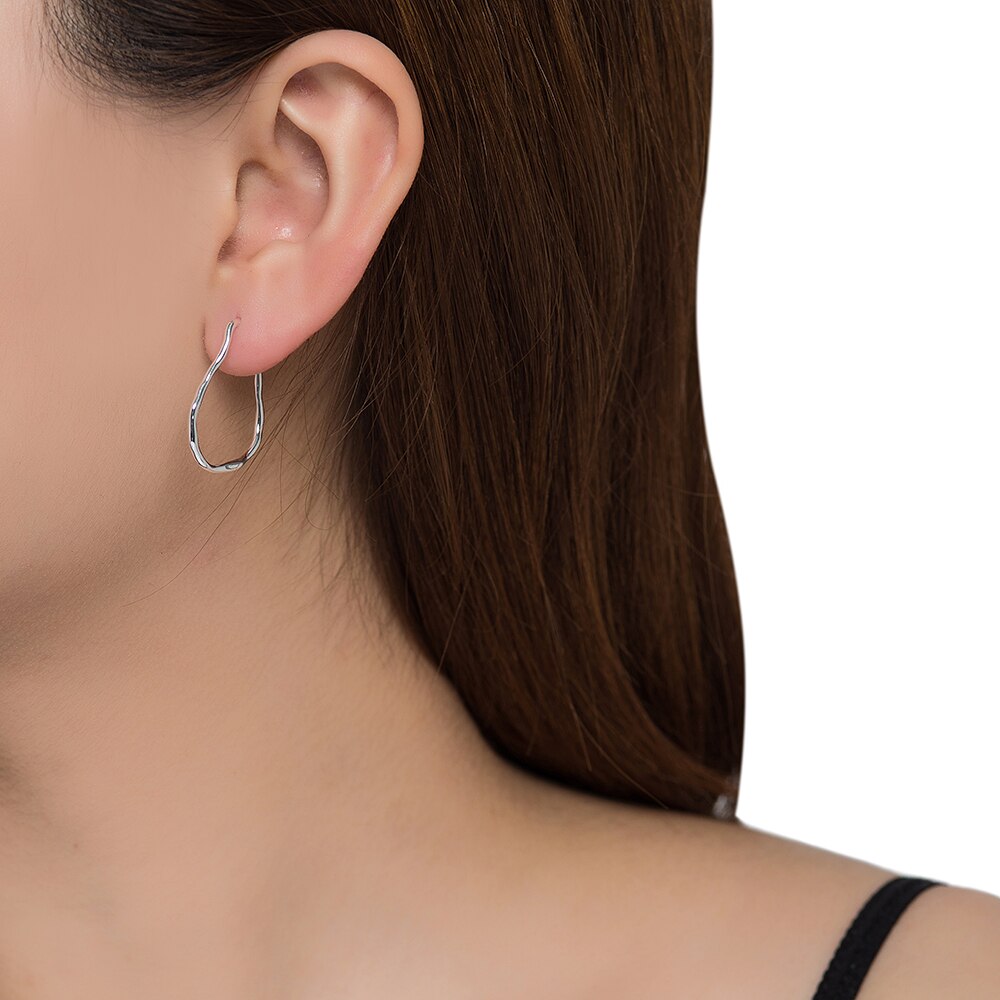 Silver Heterogen Hoop Earrings