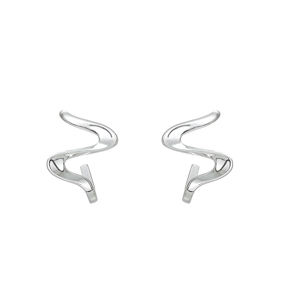 Silver Dangly Ribbon Earrings