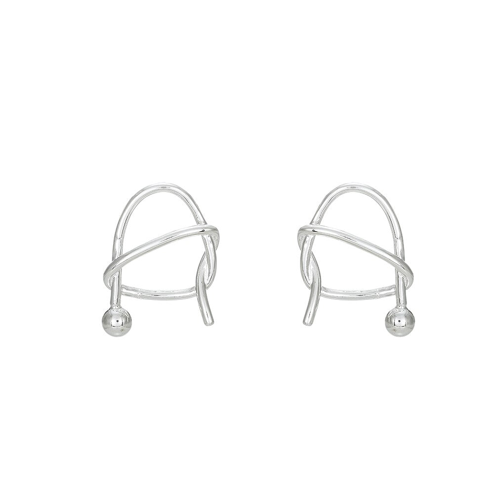 Silver Tangled Rope Earrins 