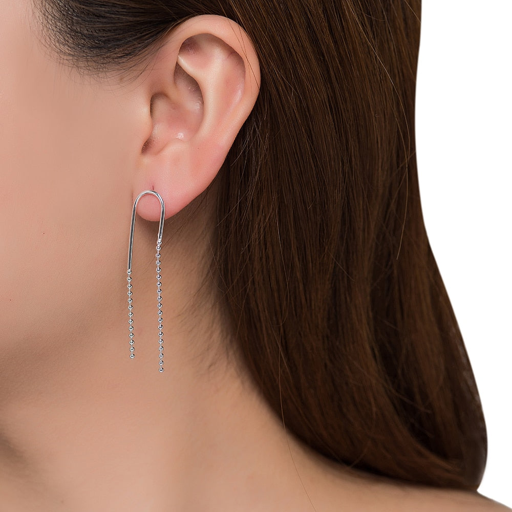 Silver Two Chain Earrings