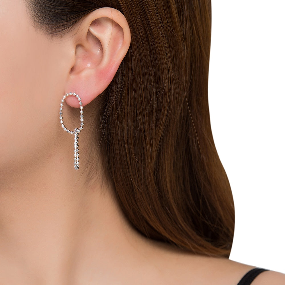Silver Tied Chain Earrings