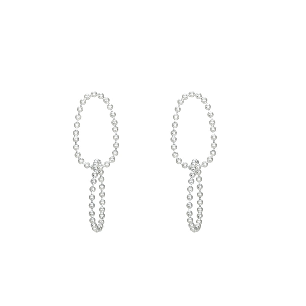 Silver Tied Chain Earrings