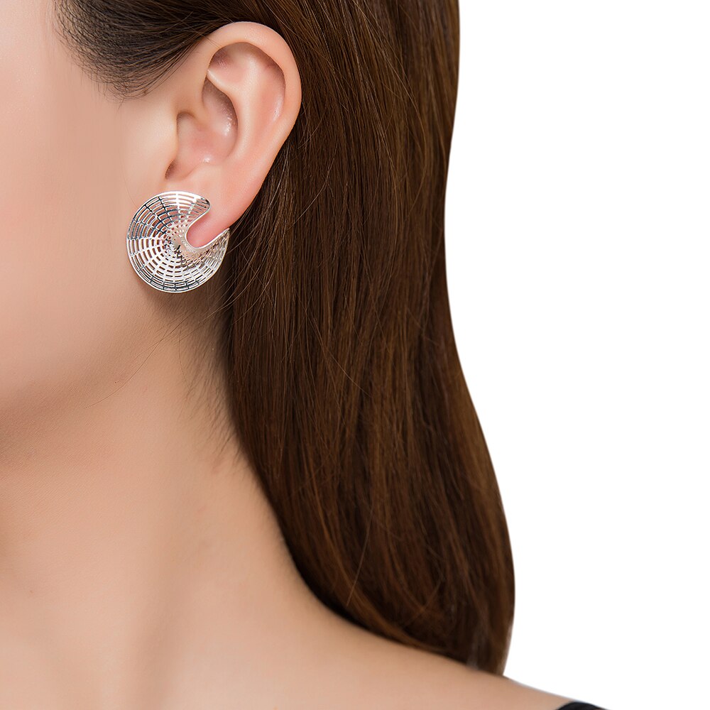 Silver Round Cage Earrings