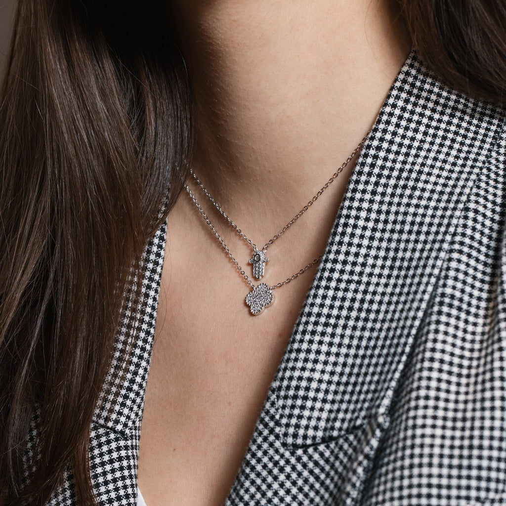 Hand Of Hamsa Sterling Silver Necklace - Sterling Silver