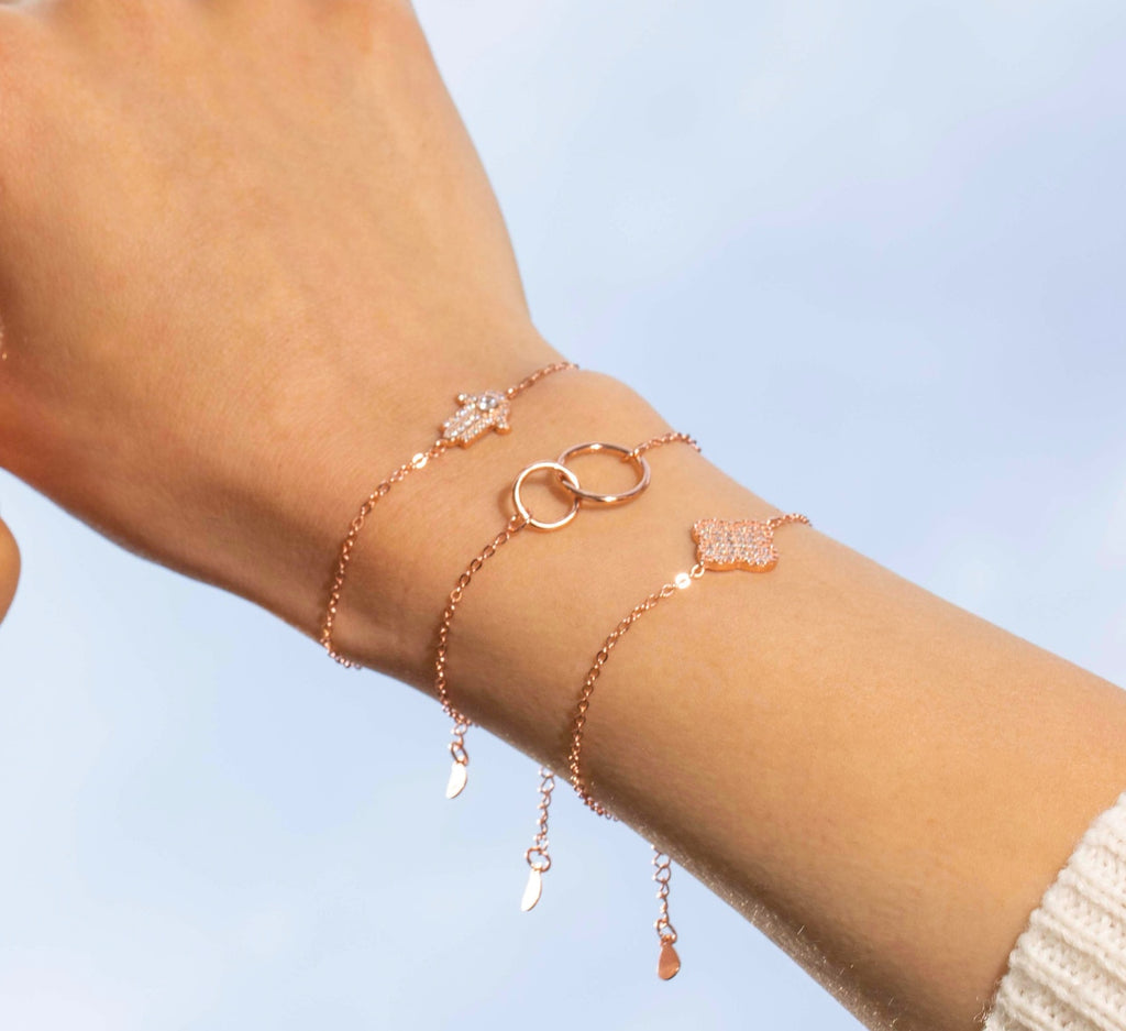 Concentric Sterling Silver Bracelet in Rose Gold 