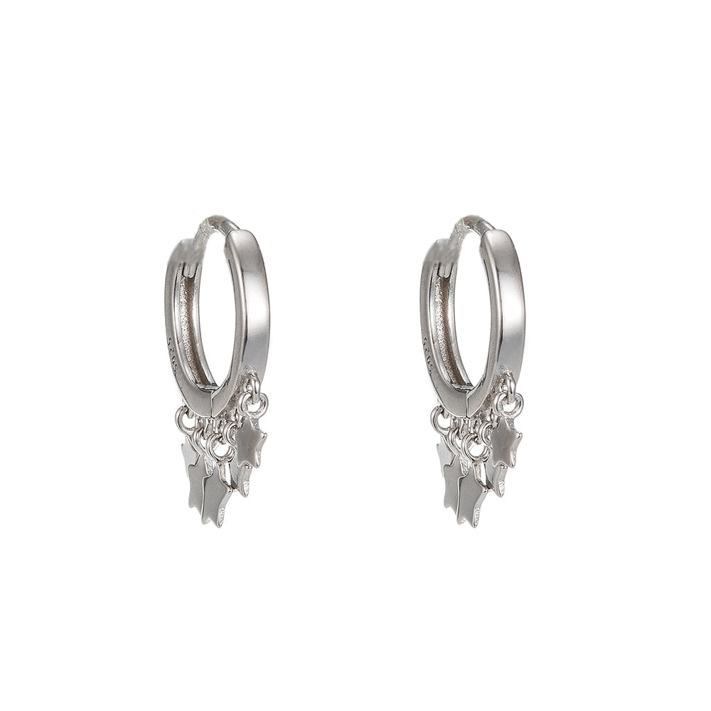 5 Star Sterling Silver Earrings