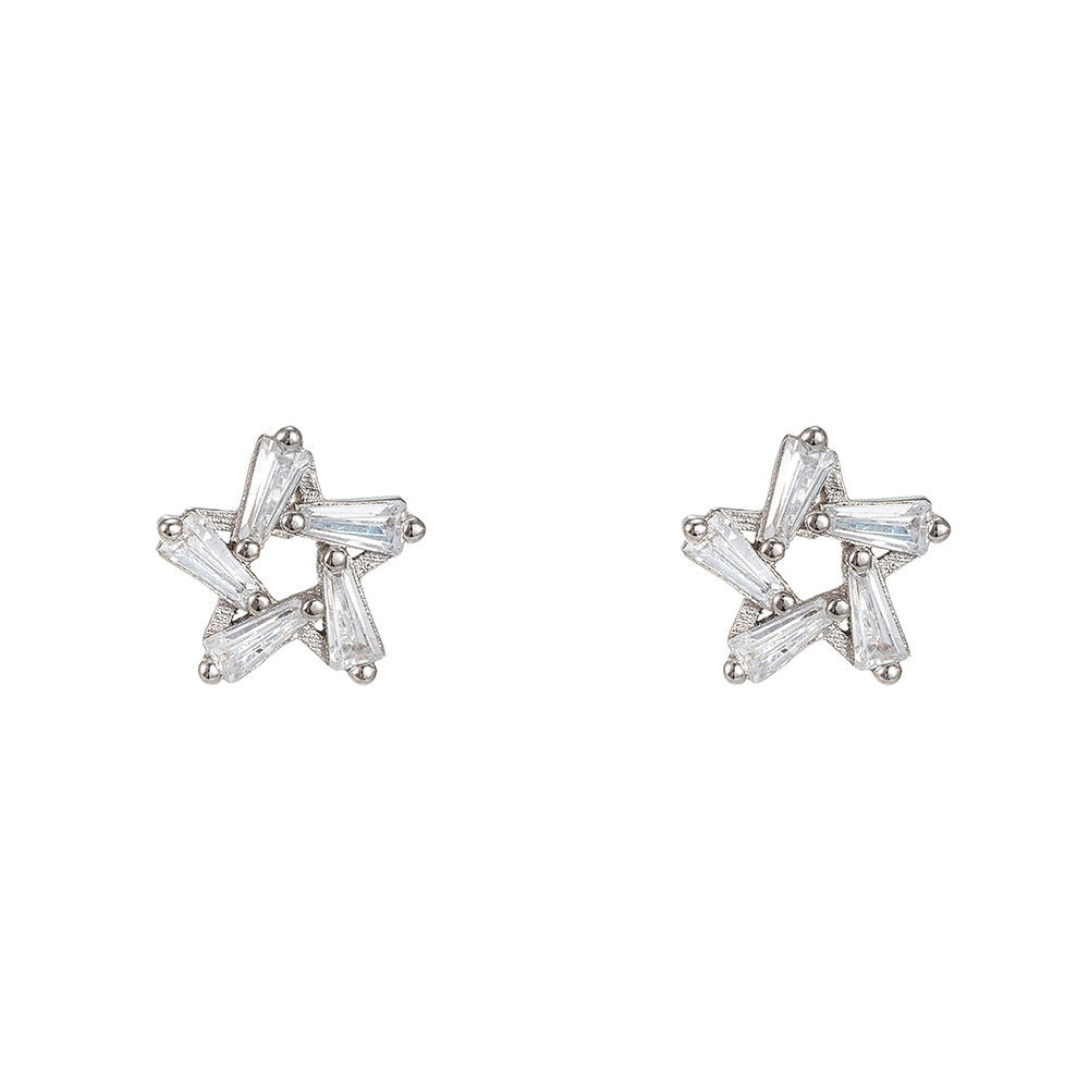Star Sterling Silver Stud Earrings