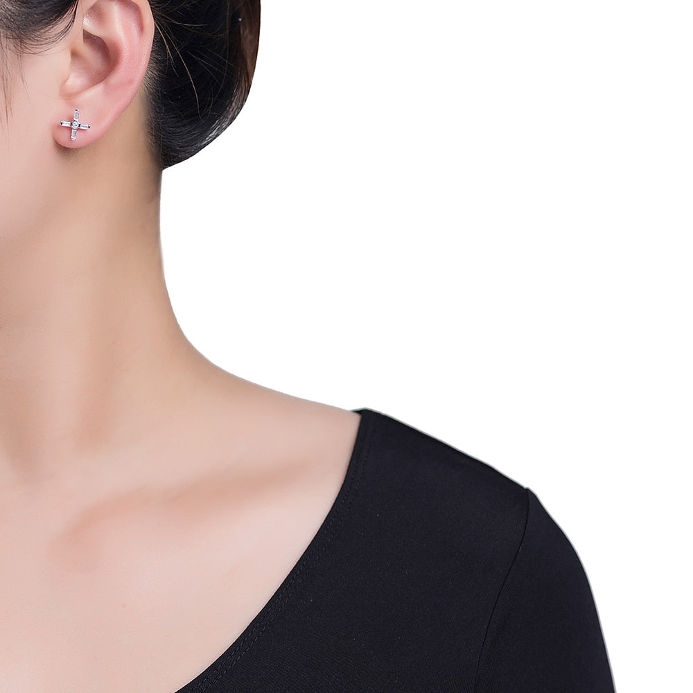 X Sterling Silver Stud Earrings