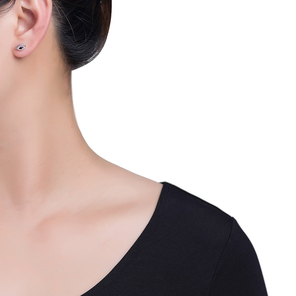 Eye Sterling Silver Stud Earrings